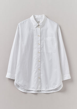 Cotton Oxford Oversized Long Shirt | White