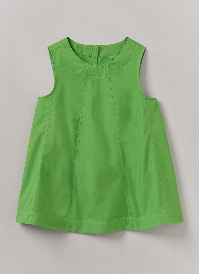 Panelled Cotton Poplin Top | Lawn Green