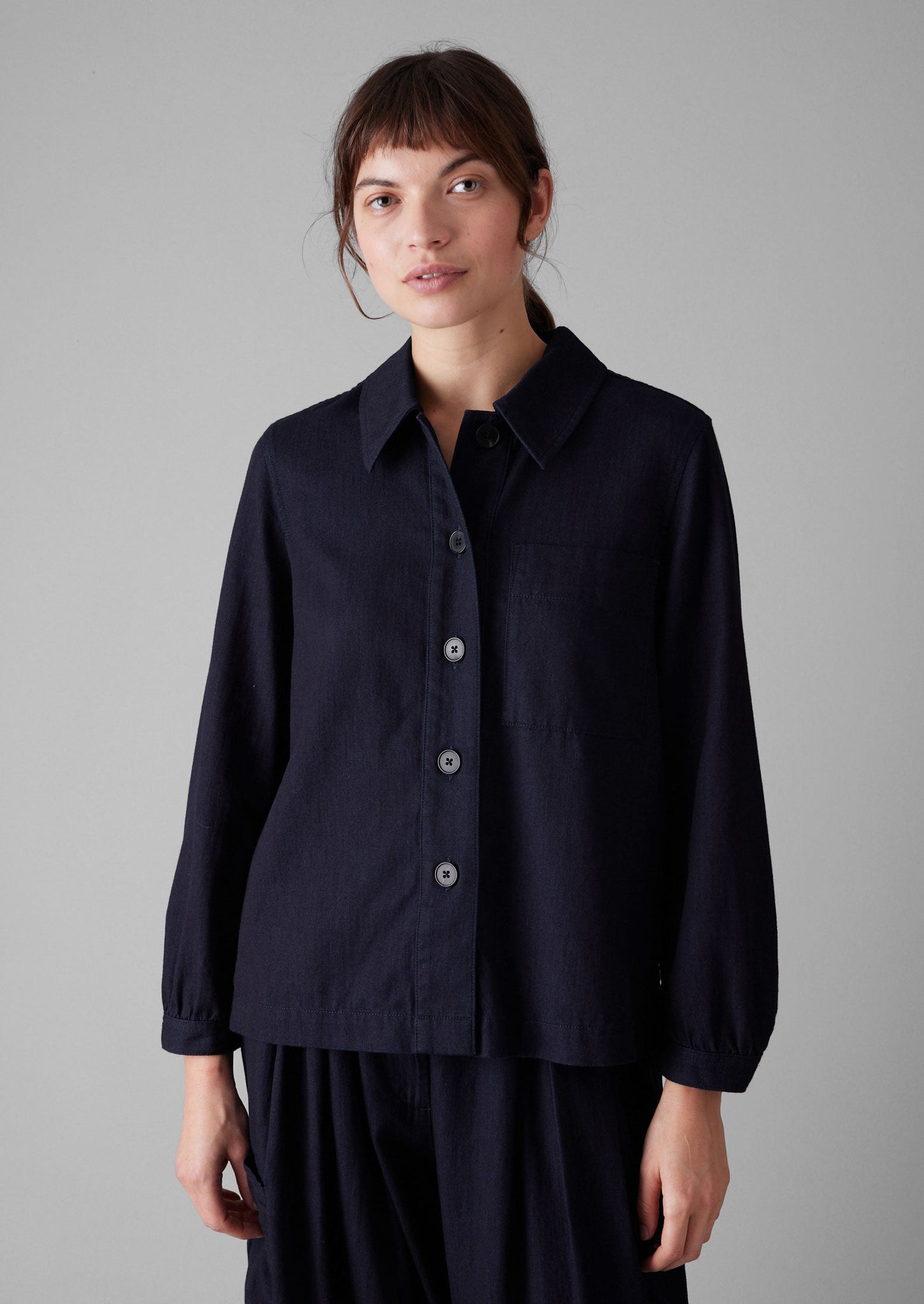 Baya Indigo Cotton Twill Shirt | Indigo