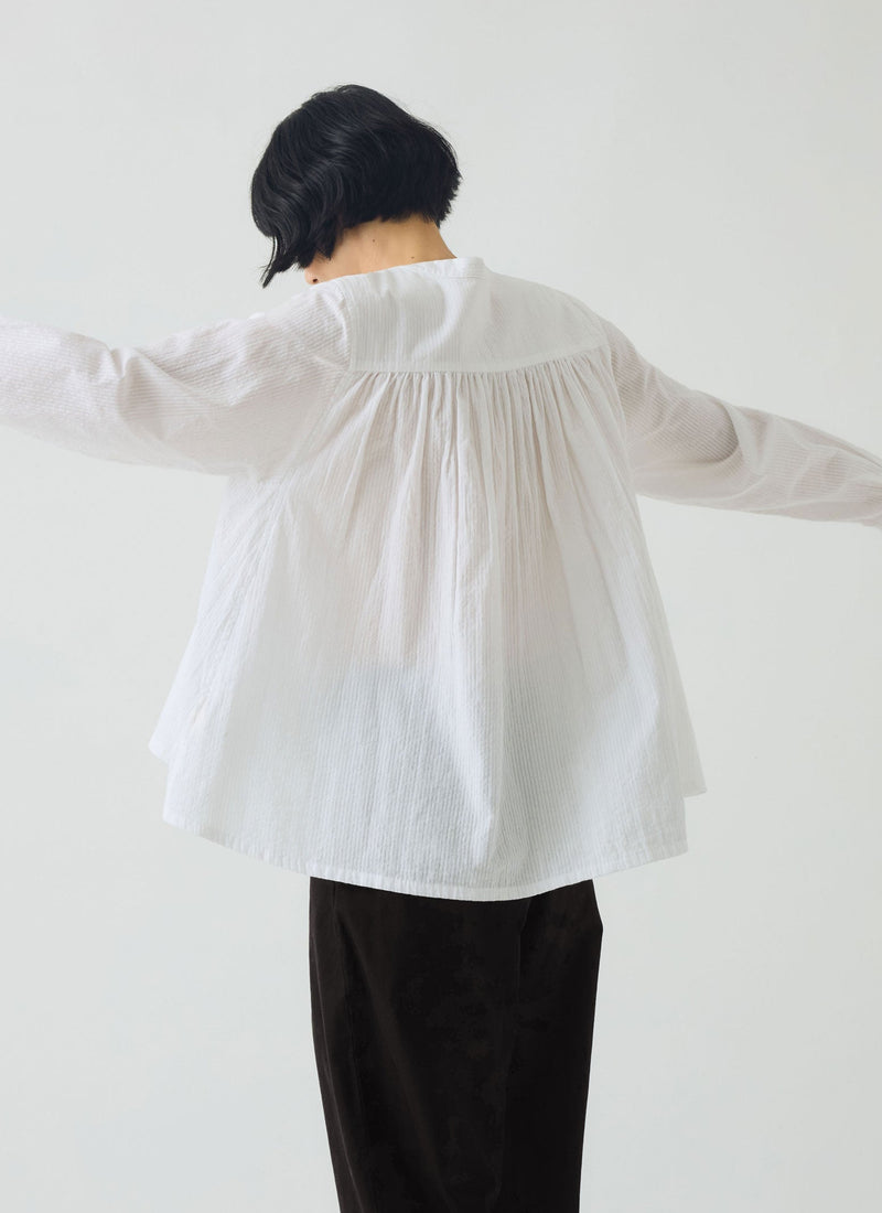 Seersucker Cotton Shirt | White Salt