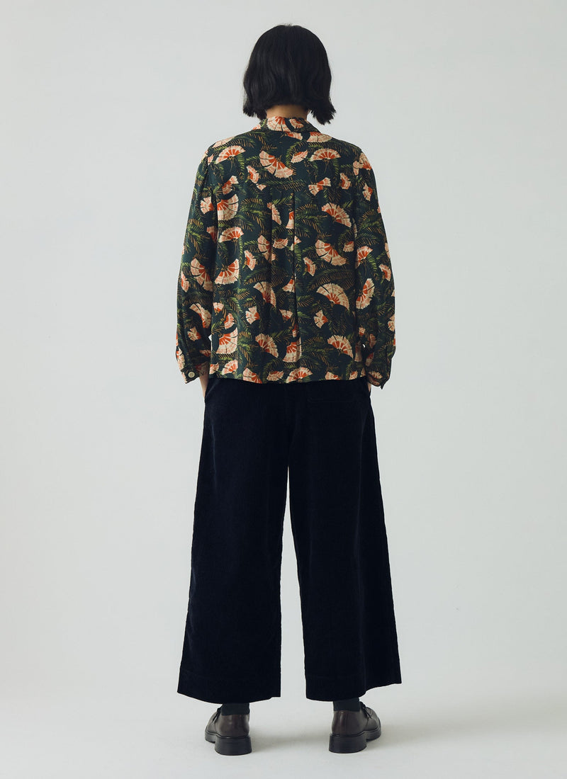 Baya Dianthus Print Shirt | Midnight Green