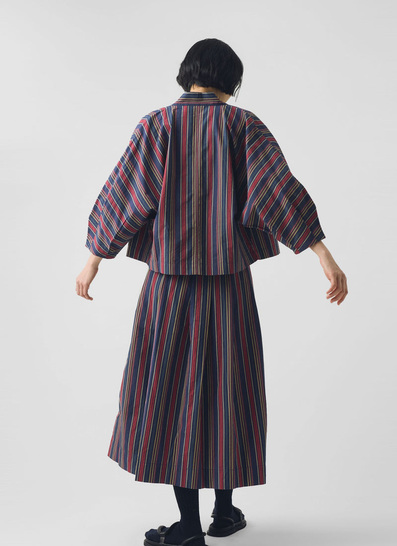 Pantry Stripe Cotton Wrap Shirt | Provencal Blue