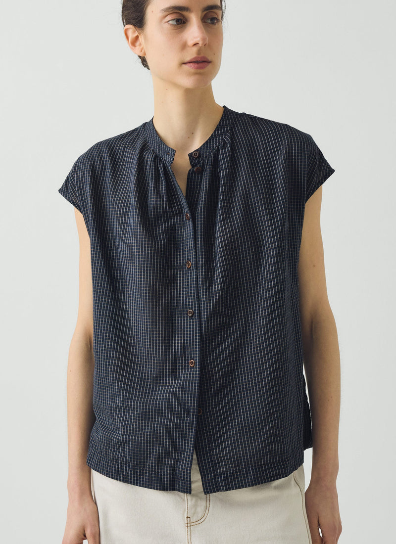 Slubby Check Short Sleeve Shirt | Ink