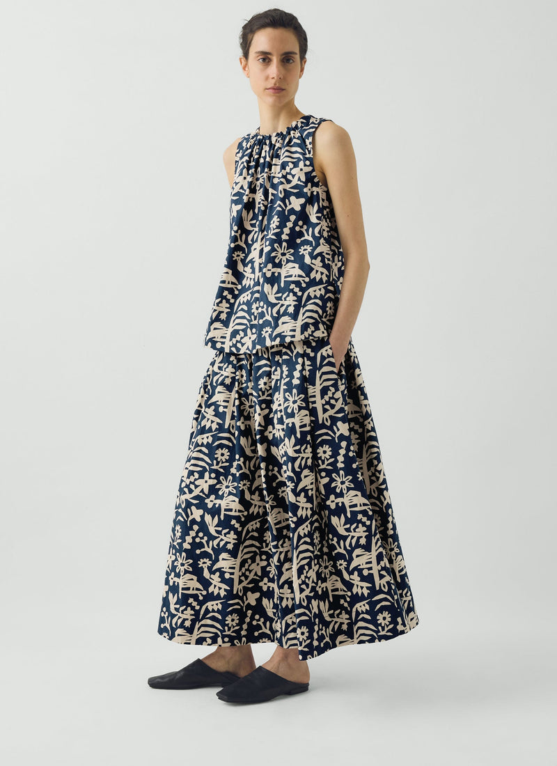 Emma Carlow Cut Out Print Sleeveless Top | Indigo Blue