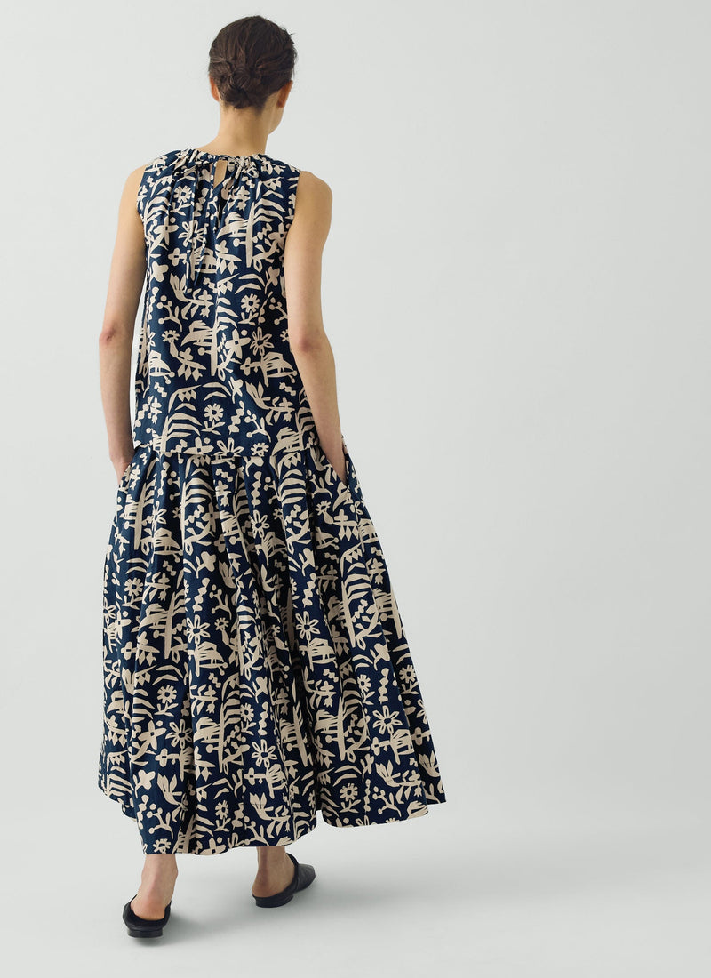 Emma Carlow Cut Out Print Sleeveless Top | Indigo Blue