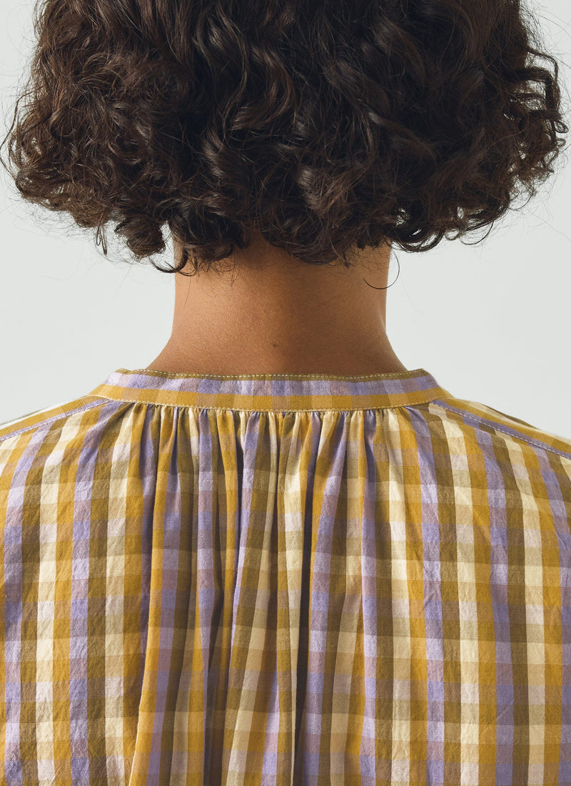 Harvest Check Mulmul Cotton Shirt | Wisteria/Olive