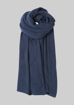 Cashmere Wool Wrap Scarf | Navy