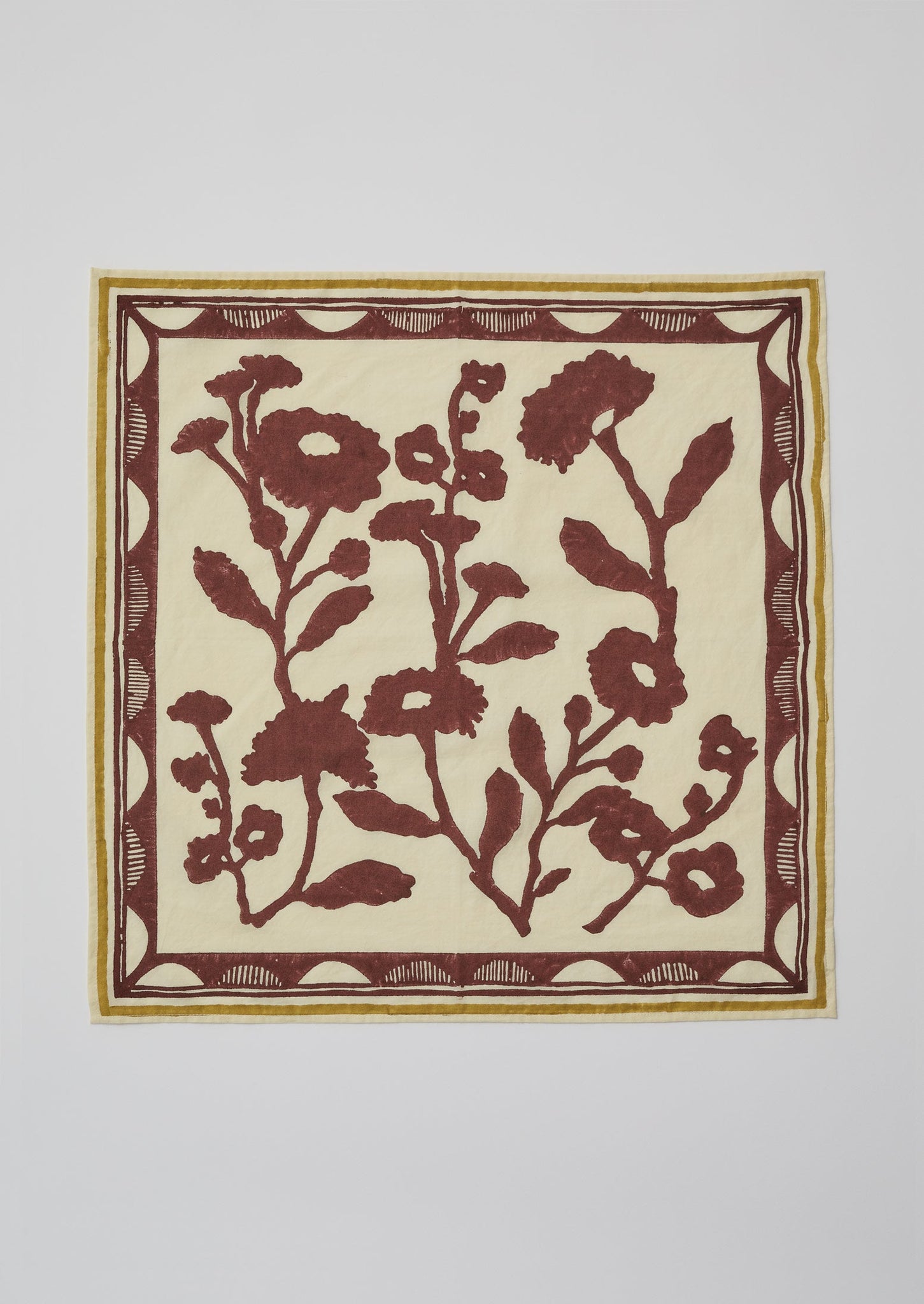 Field Flower Block Print Bandana | Damson