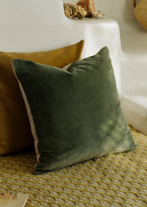 Square Velvet Cushion Cover | Sea Grass