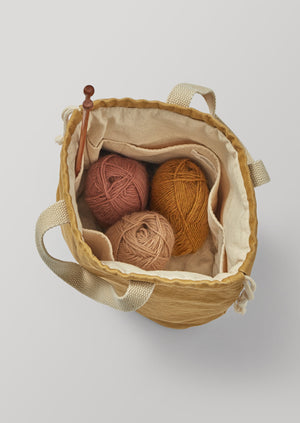 Cotton Canvas Project Bag | Pale Ochre
