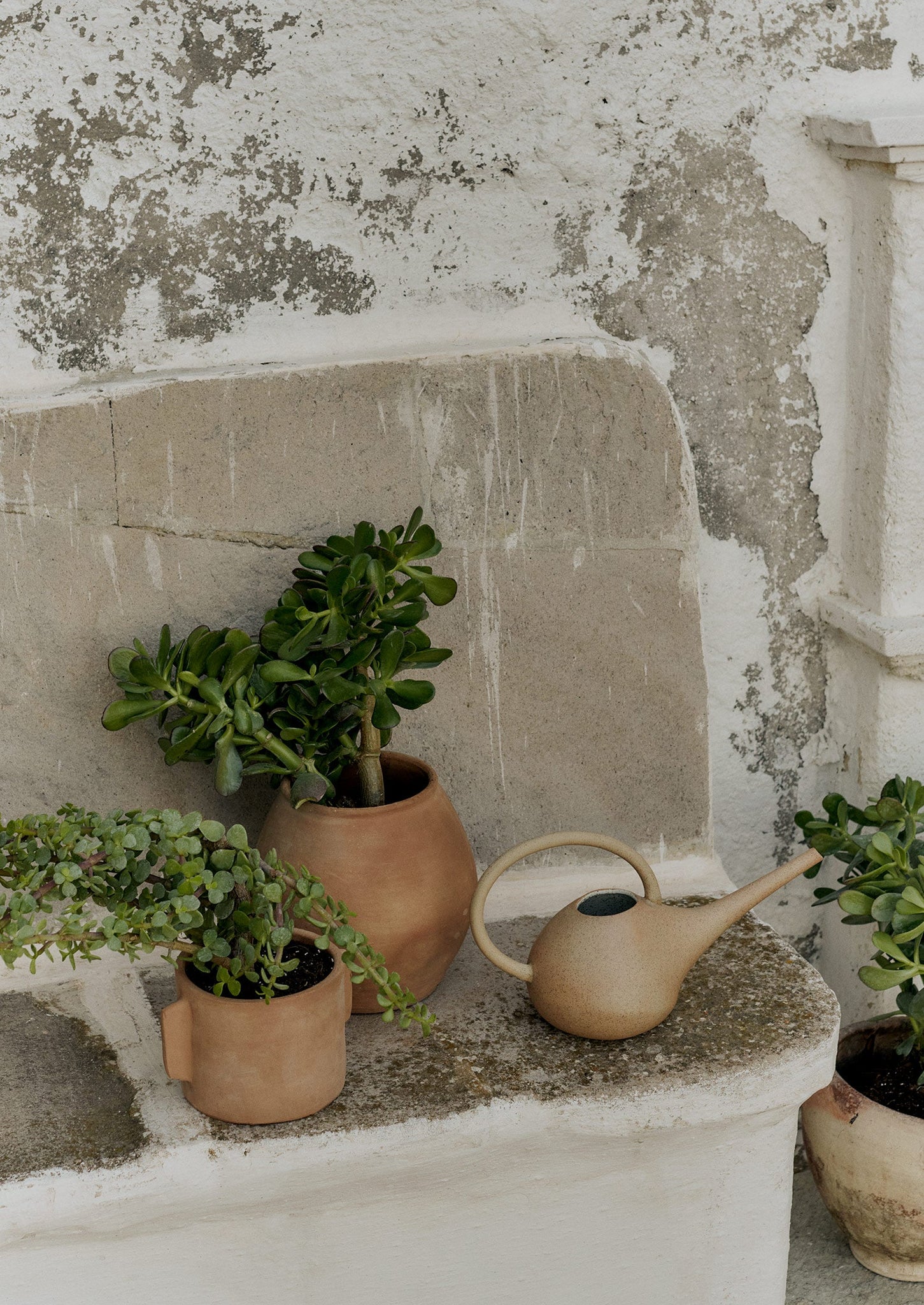 Stoneware Watering Can | Speckled White