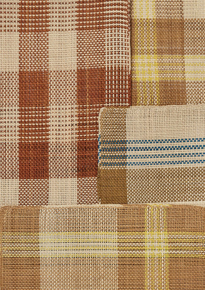 Hand Woven Checked Placemat Set | Olive/Azure