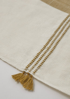 Hand Woven Cotton Tablecloth | Ecru/Olive