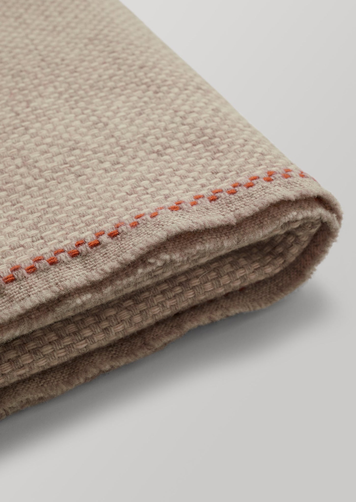 Alva Wool Blanket | Taupe/Coral