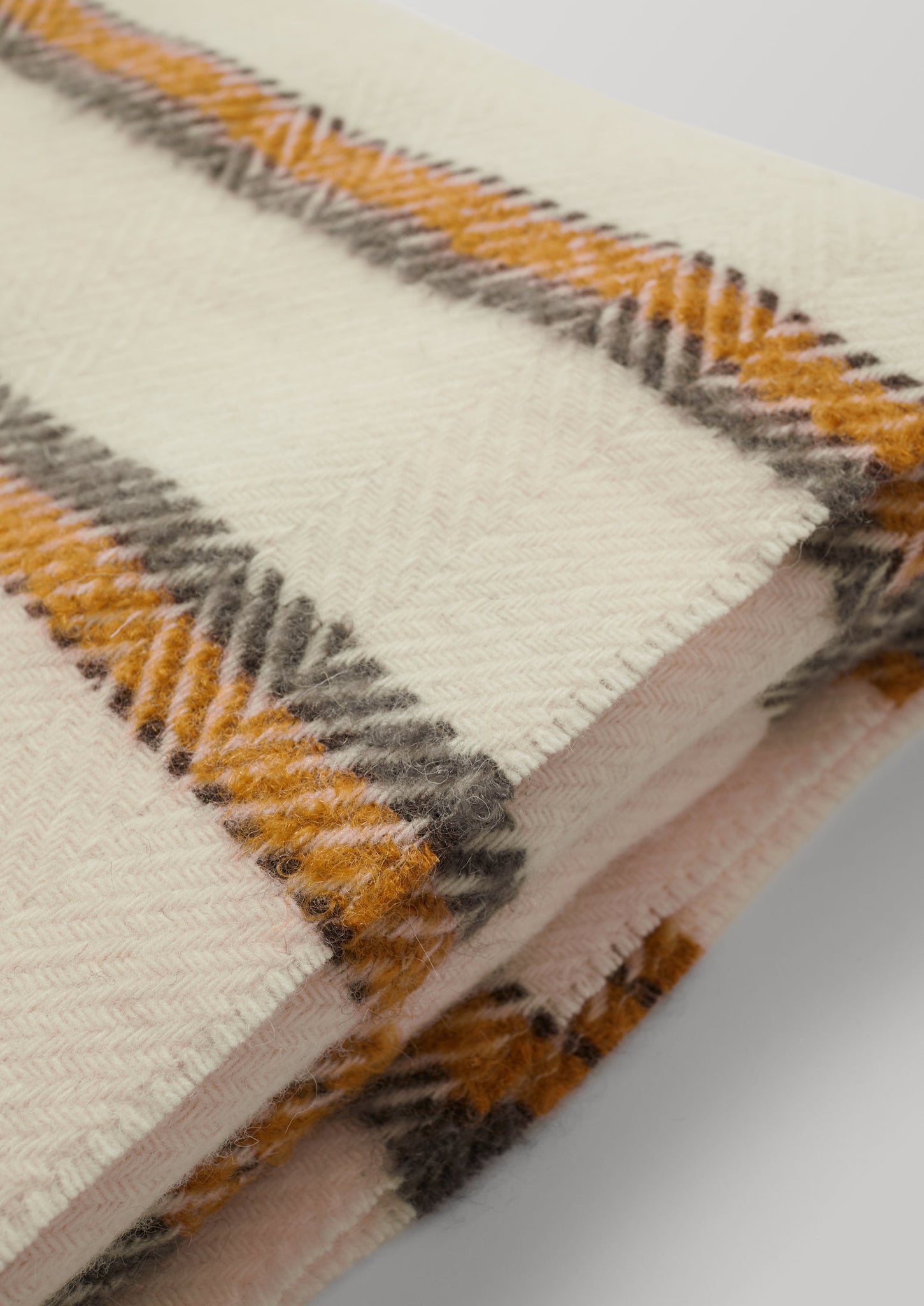 Gaucho Stripe Wool Mohair Blanket | Charcoal/Cumin