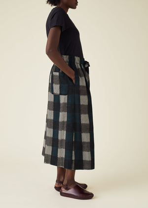 Gingham Ikat Culottes | Midnight Blue