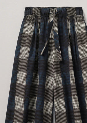 Gingham Ikat Culottes | Midnight Blue