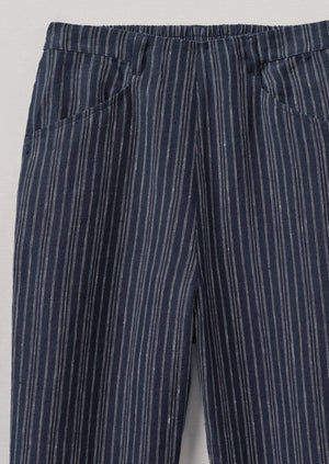 Alix Stripe Linen Trousers | Navy