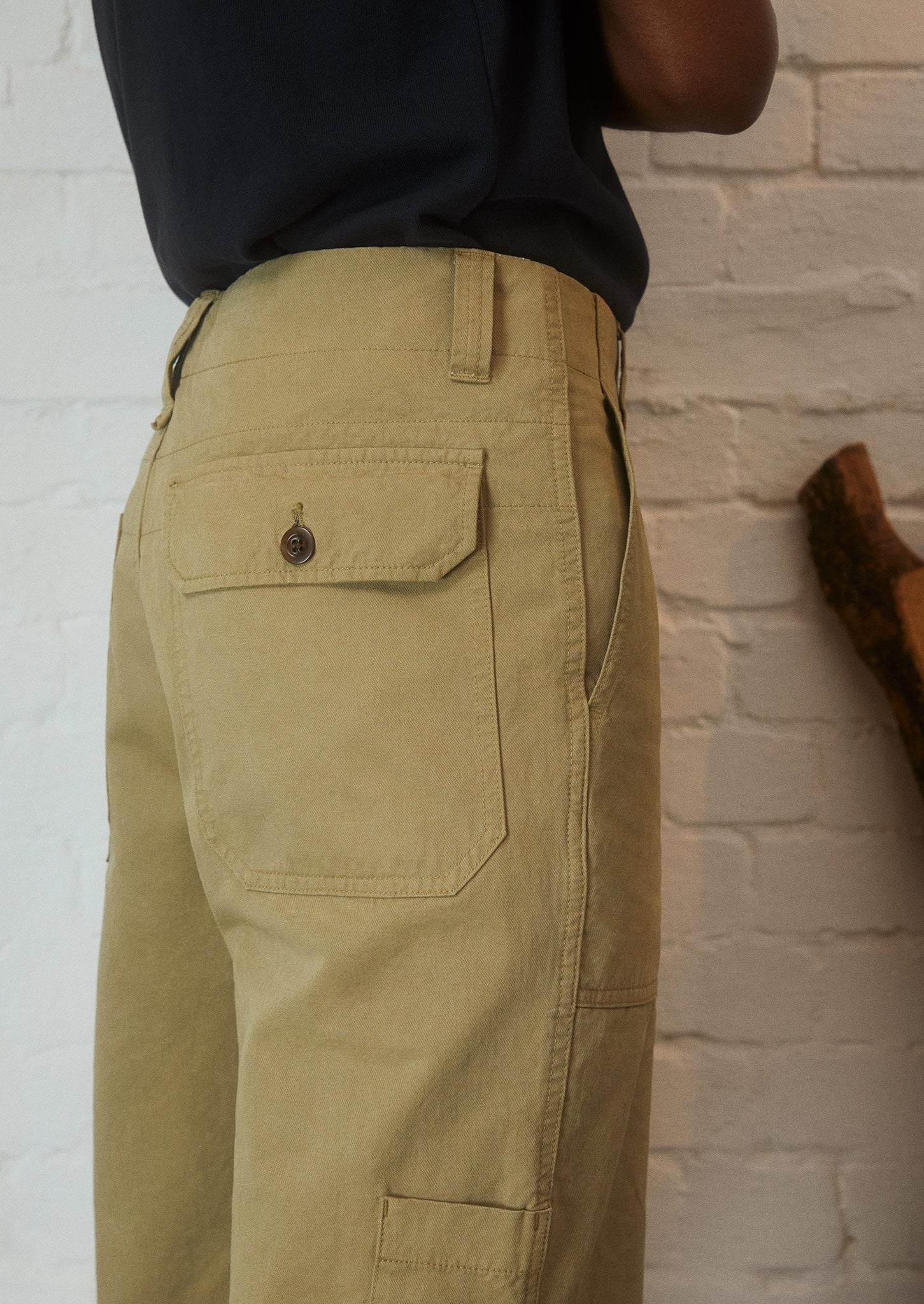 Cotton Linen Carpenter Trousers | Taupe