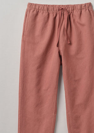 Alfie Garment Dyed Herringbone Trousers | Dusty Pink
