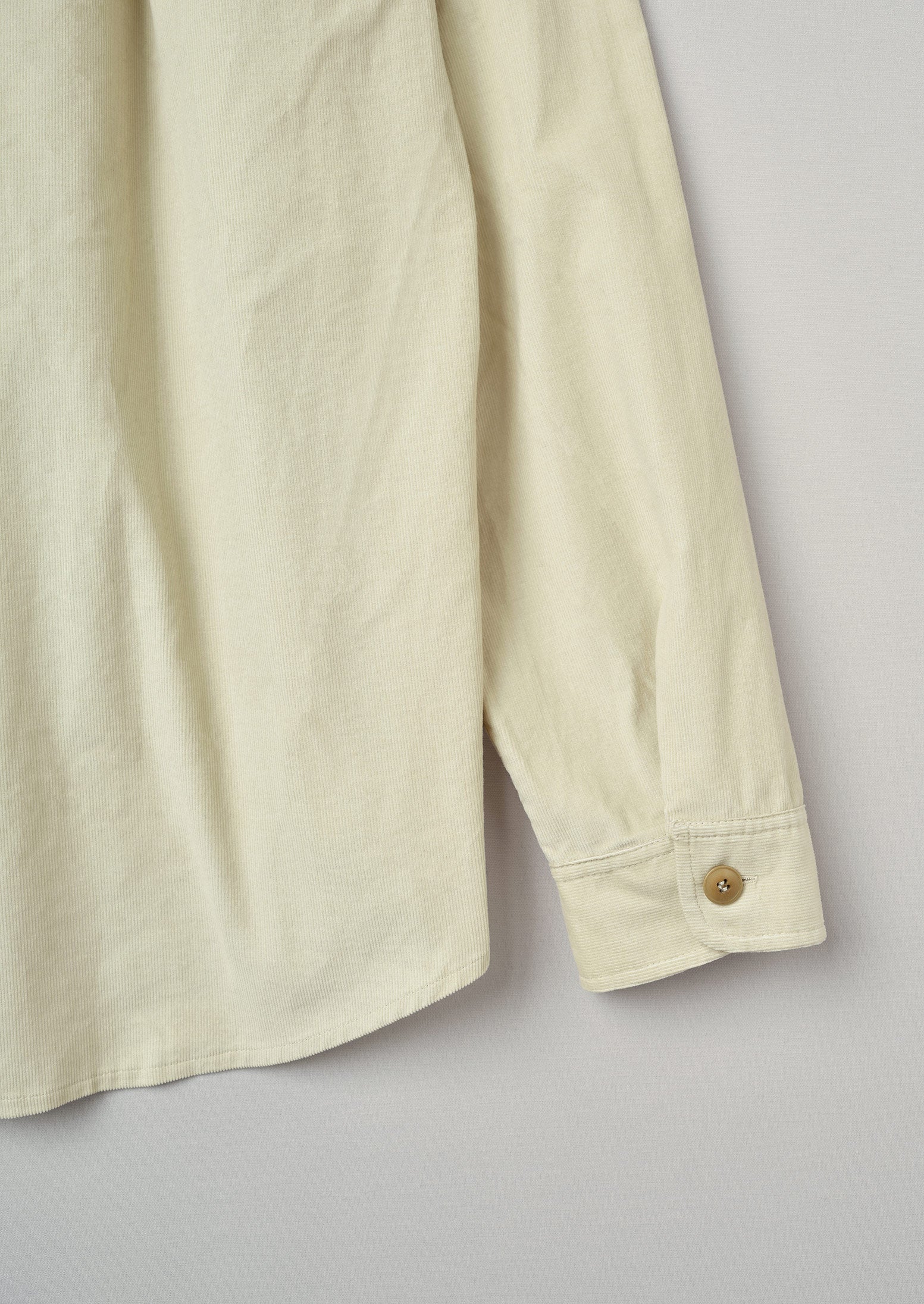 Grandad Collar Organic Needlecord Shirt | Pale Stone | TOAST