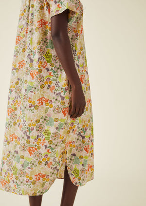 Harlequin Print Organic Cotton Nightdress | Gardenia