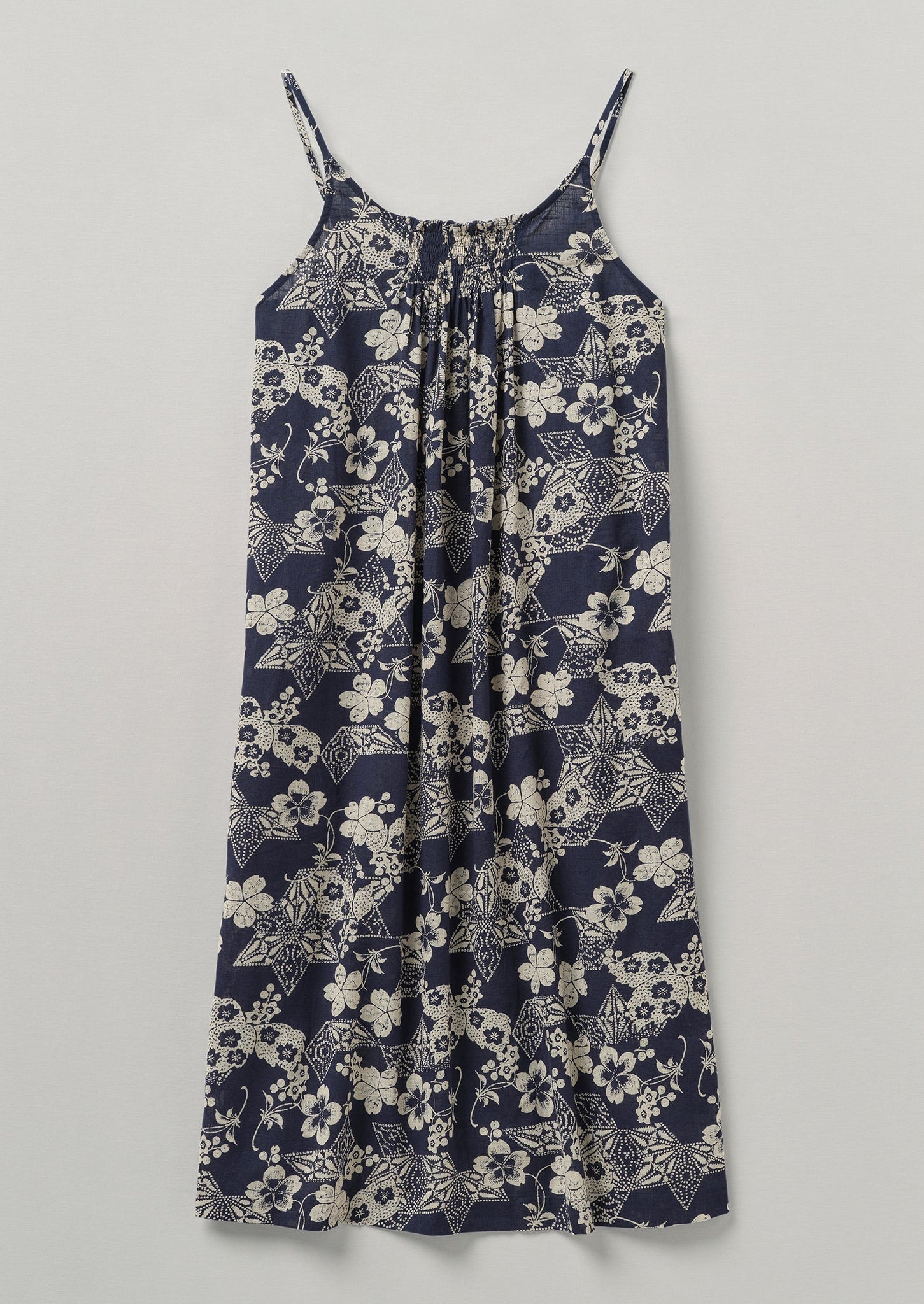 Floral Star Organic Cotton Nightdress | Evening Blue