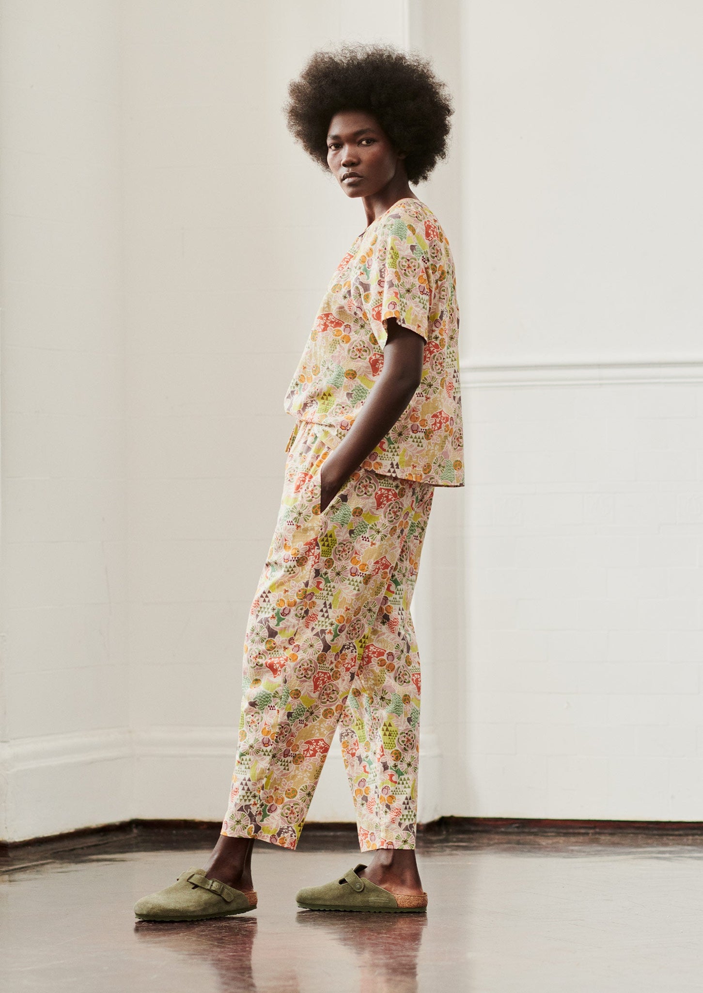 Harlequin Print Organic Cotton Pyjamas | Gardenia