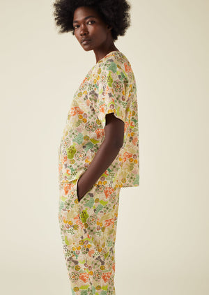 Harlequin Print Organic Cotton Pyjamas | Gardenia