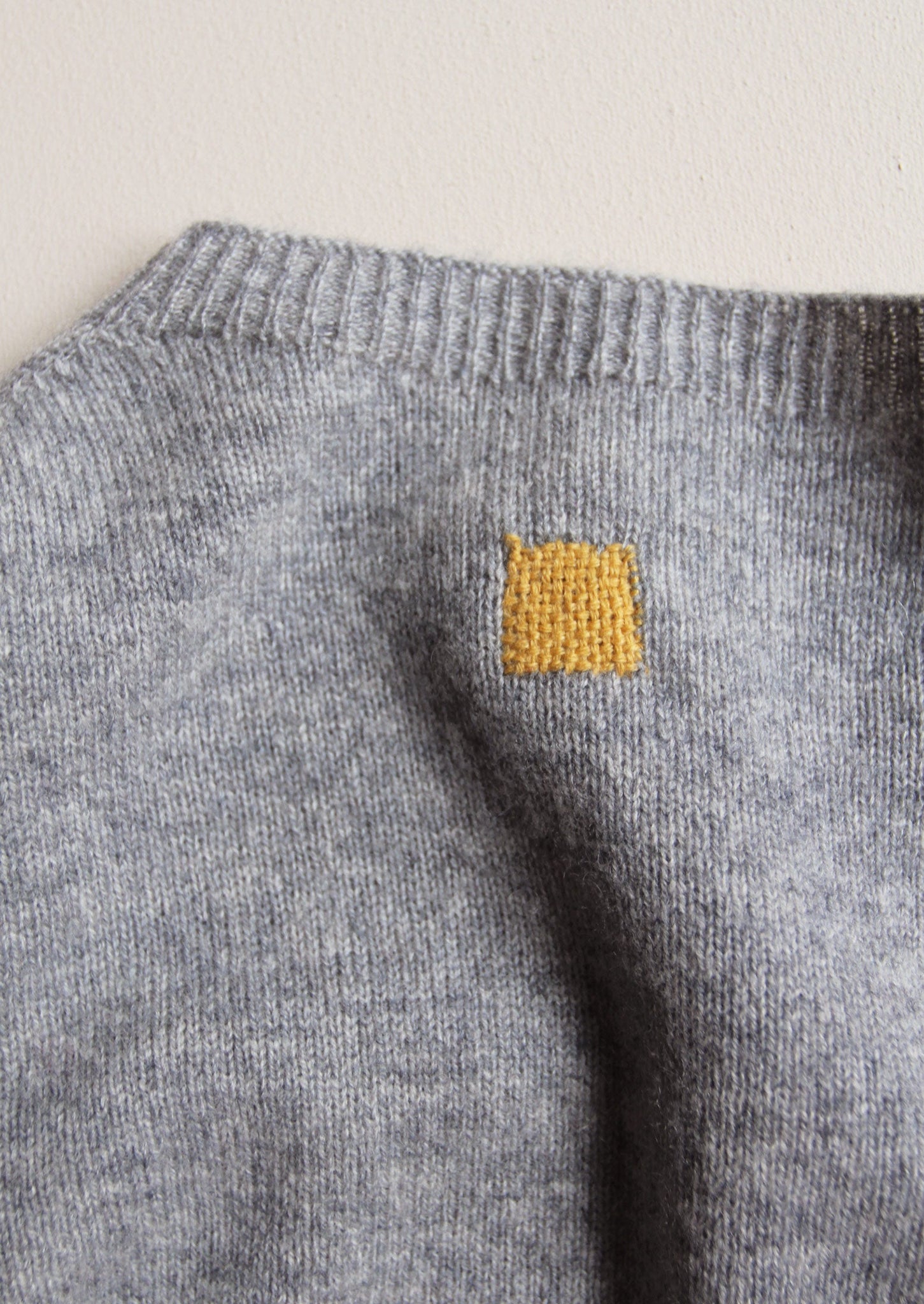Renewed Cashmere Wool Neat Pull Over Size XS | Grey Melange