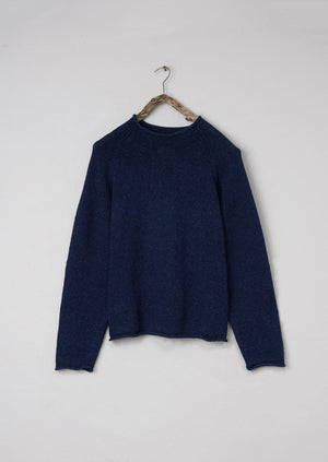 Renewed Indigo Cotton Sweater Size L (128) | Indigo
