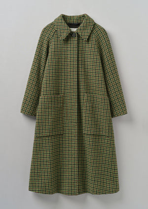 Wool Houndstooth Raglan Coat | Multi