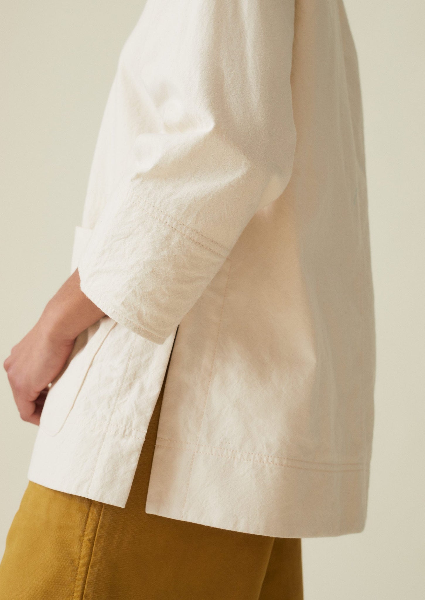 A Line Cotton Canvas Wrap Jacket | Calico