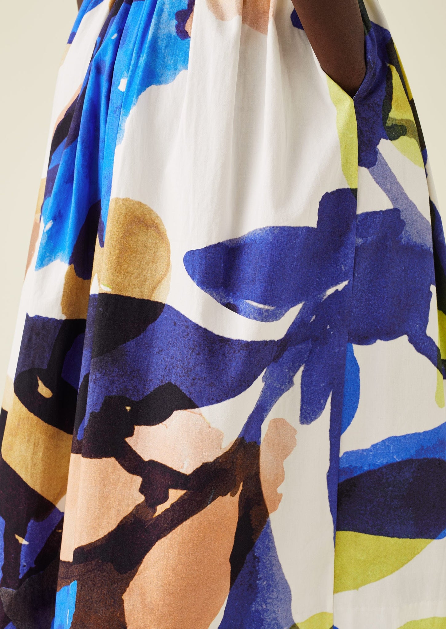 Abstract Paint Organic Cotton Skirt | Woad/Multi