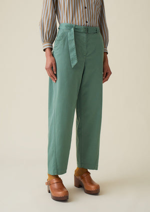 Forward Seam Cotton Trousers | Thorn Green
