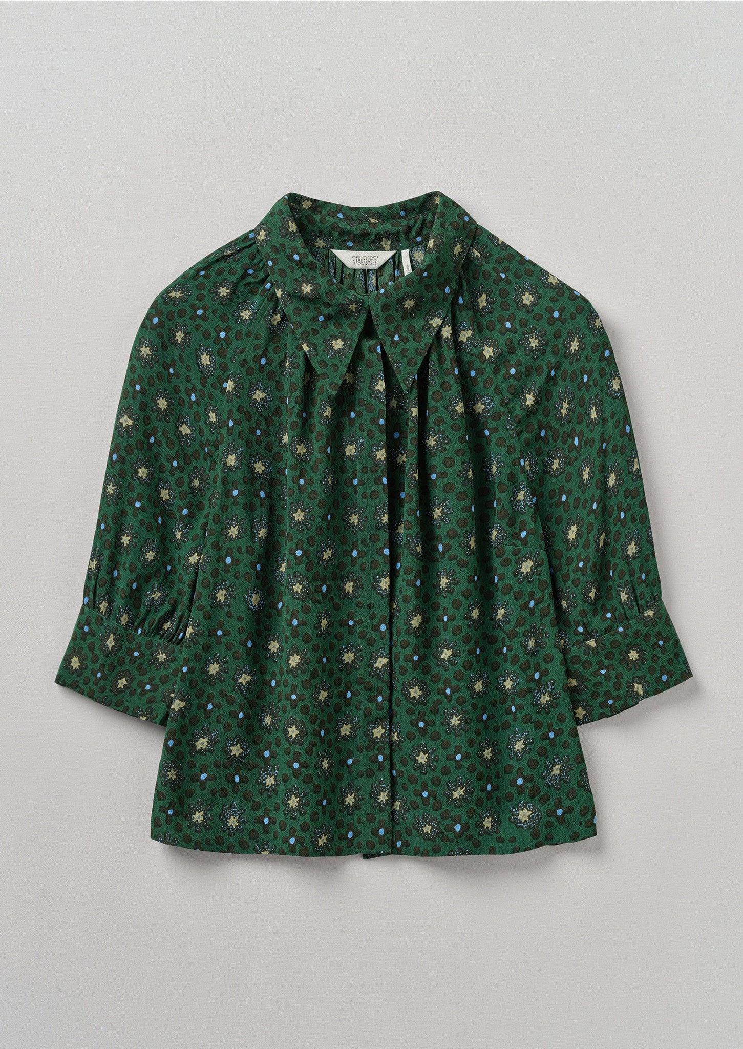 Dotty Print Crepe Shirt | Posy Green